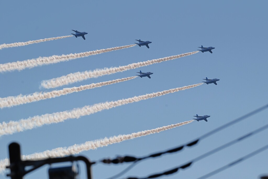 菜園上空・ブルーインパルス（アクロバット飛行） 