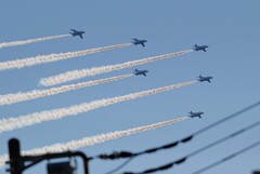 菜園上空・ブルーインパルス（アクロバット飛行） 