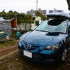 菜園・道具小屋周辺と愛車