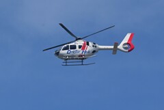K川上空・出動時のドクターヘリ