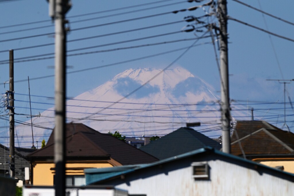 用水路・見つめる富士山