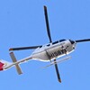 用水路上空・定時出勤飛行のドクターヘリ（？）