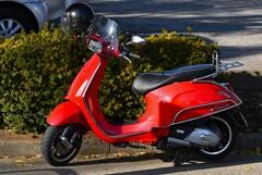 用水路・沿道脇の公園ーイタリア-ピアッジオ-ベスパ