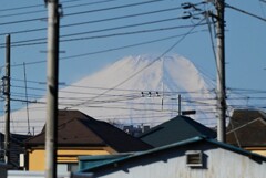 用水路・粉雪舞飛ぶ富士の峰
