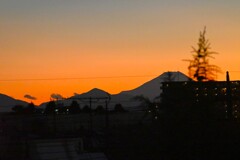 我が家のベランダより富士山 