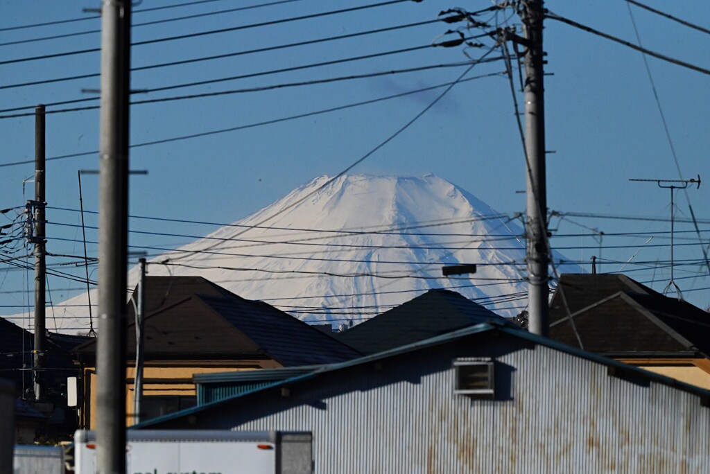 用水路・真っ白富士山