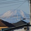 用水路・少し雪が解けた富士山