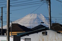 用水路・真っ白な富士山