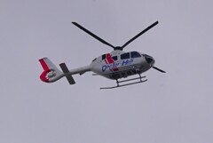 連絡道上空・通勤時間にドクターヘリが返ってきた！