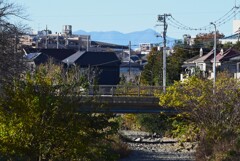 K川下流域・丹沢山地を望む
