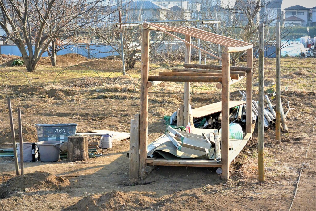 菜園・道具小屋撤去中