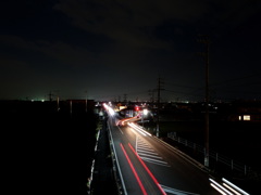 田舎の一本道分かれ道