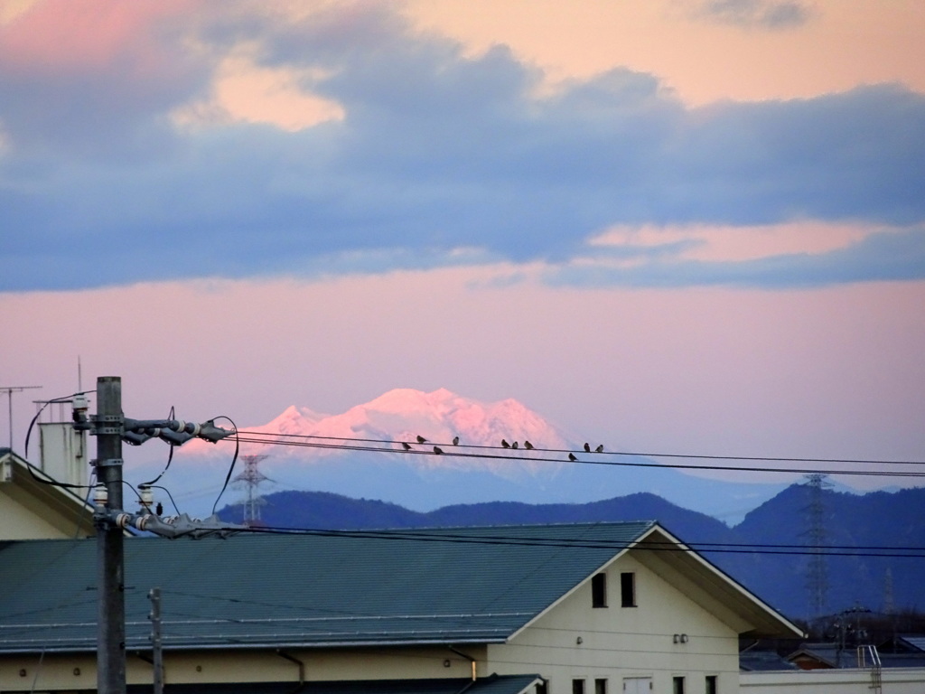 平成最後の夕焼けに染まる御嶽山