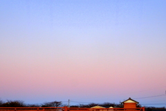 東の空の夕焼け