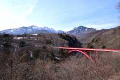 八ヶ岳と東沢大橋
