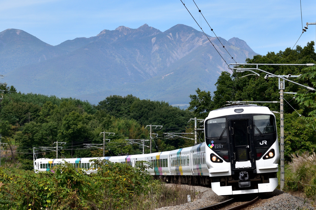 八ヶ岳を背に