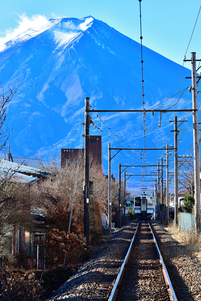 富士山に向かって