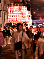 だんじり祭り　夜間曳行（４）