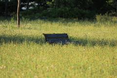 今は 使われないベンチ