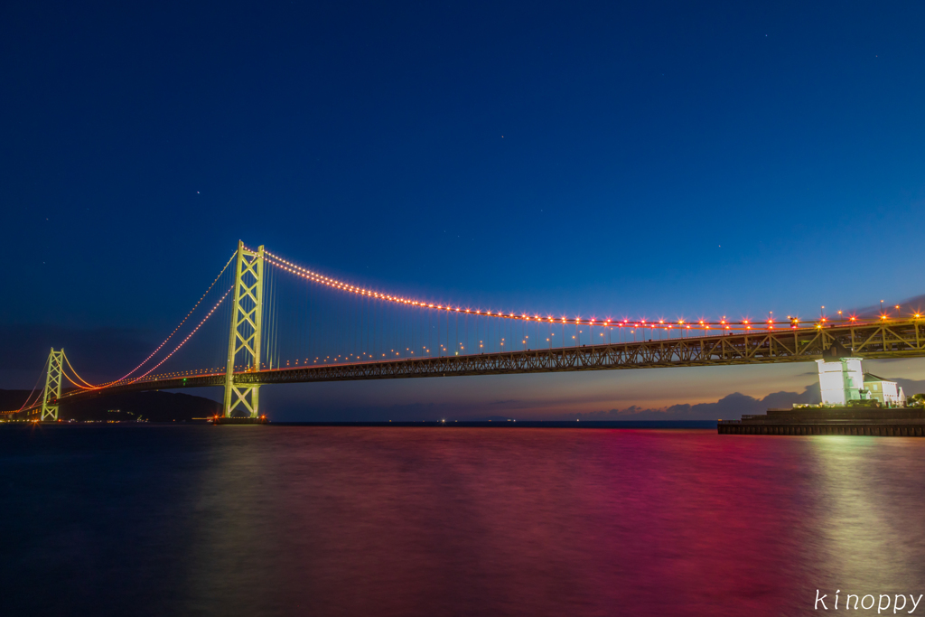 明石海峡大橋 ライトアップ 2