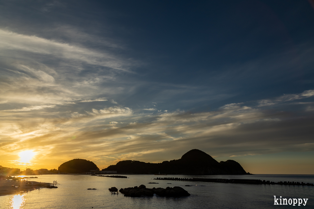 たけの海上花火大会前 夕景