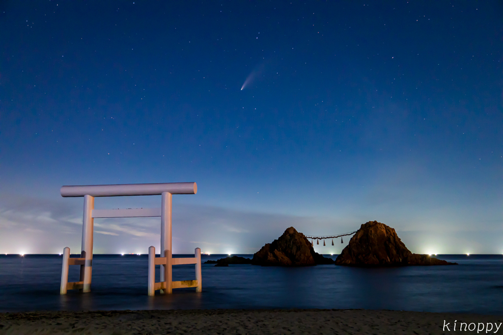 桜井二見ヶ浦 ネオワイズ彗星