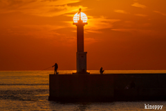 明石林崎漁港 夕景