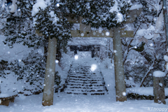 秋月城跡 雪景色