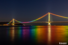 明石海峡大橋 ライトアップ 4