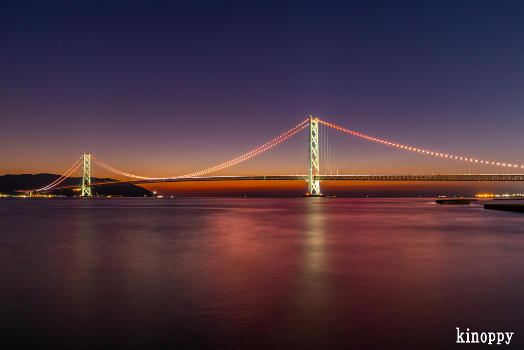 明石海峡大橋 ライトアップ 2