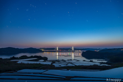 犬頭 棚田 夕景