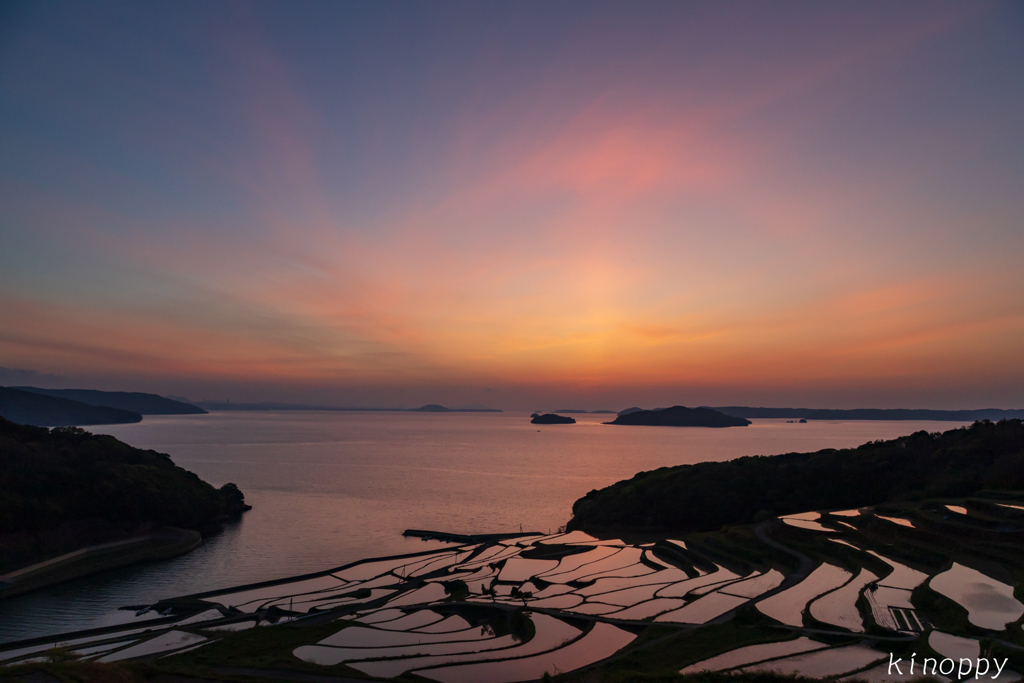 土谷棚田 夕景