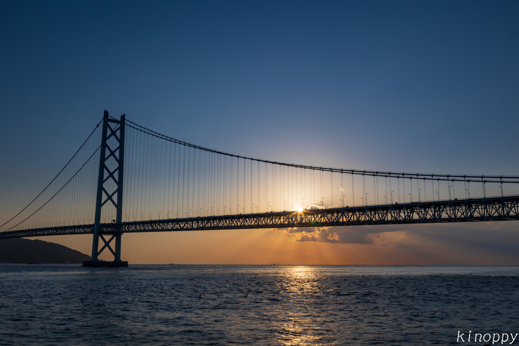 明石海峡大橋 夕景