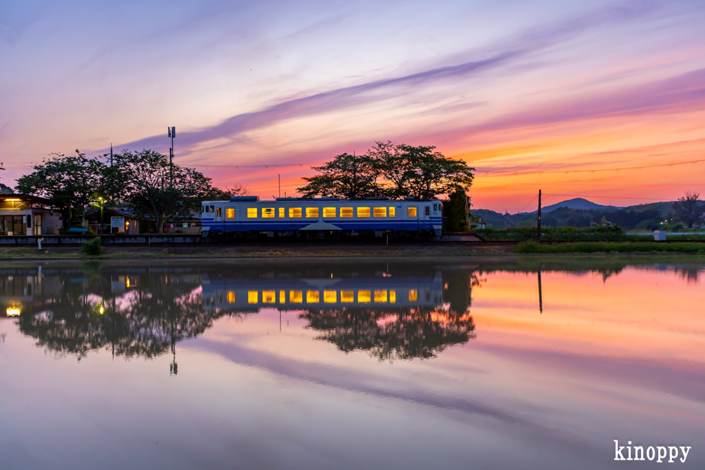 北条鉄道 夕景 2