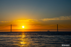 明石海峡大橋 日の出 4