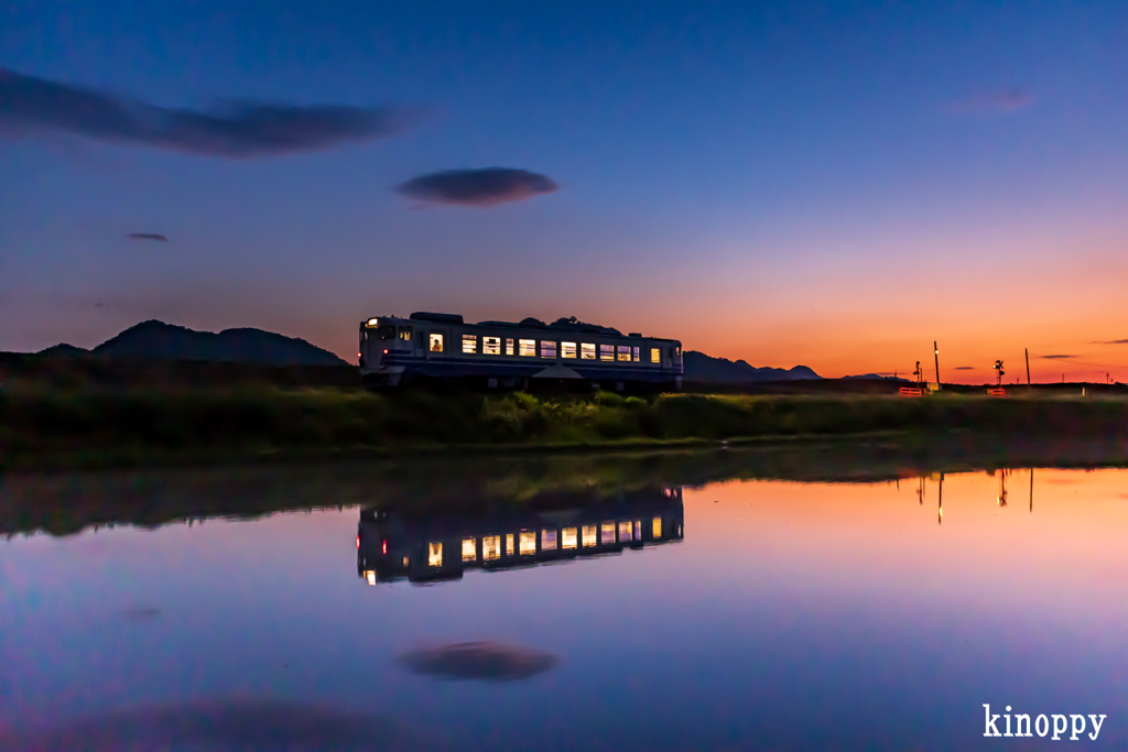 北条鉄道 夕景 4