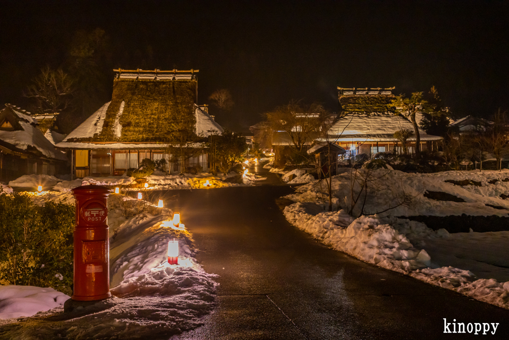 かやぶきの里 雪灯廊