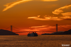 明石海峡大橋 夕景