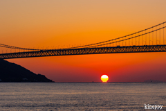明石海峡大橋 ダルマ夕日 3