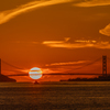 明石海峡大橋 ダルマ夕日