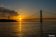 明石海峡大橋 夕景