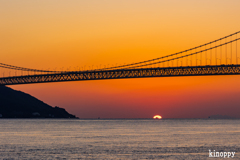 明石海峡大橋 ダルマ夕日 4