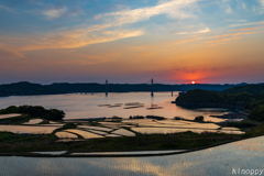 犬頭棚田 夕景 2