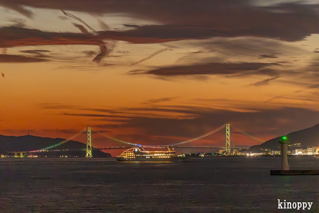 明石海峡大橋 夕景 4