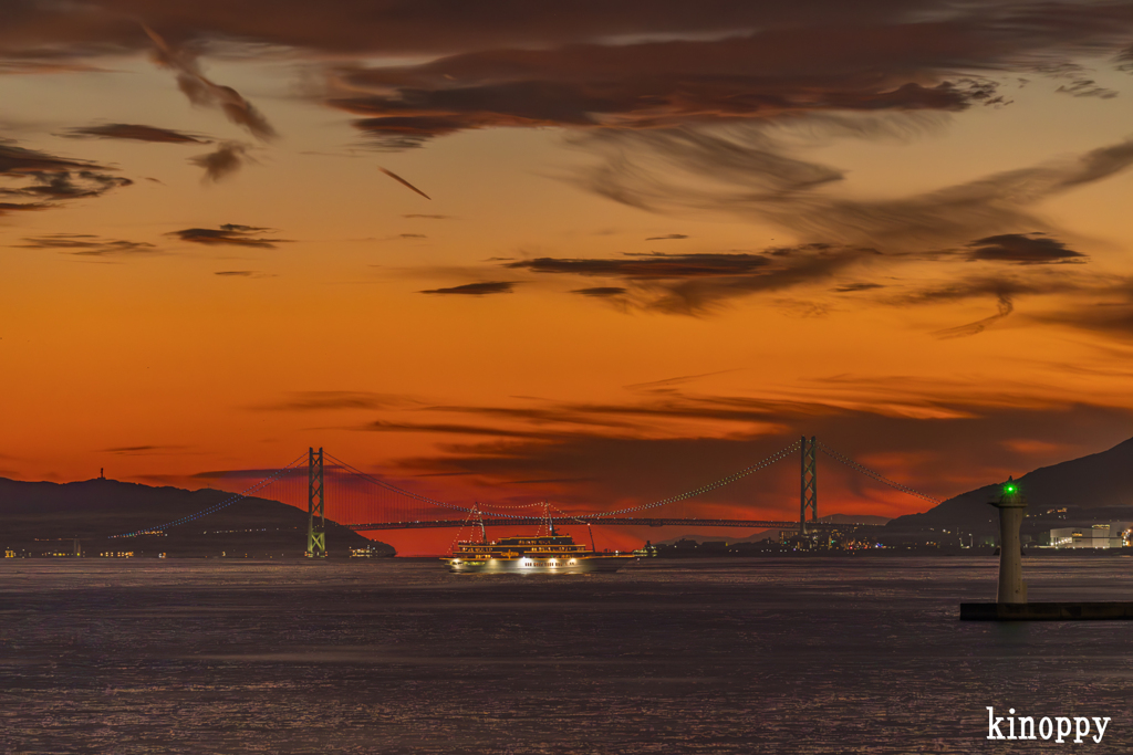明石海峡大橋 夕景 2