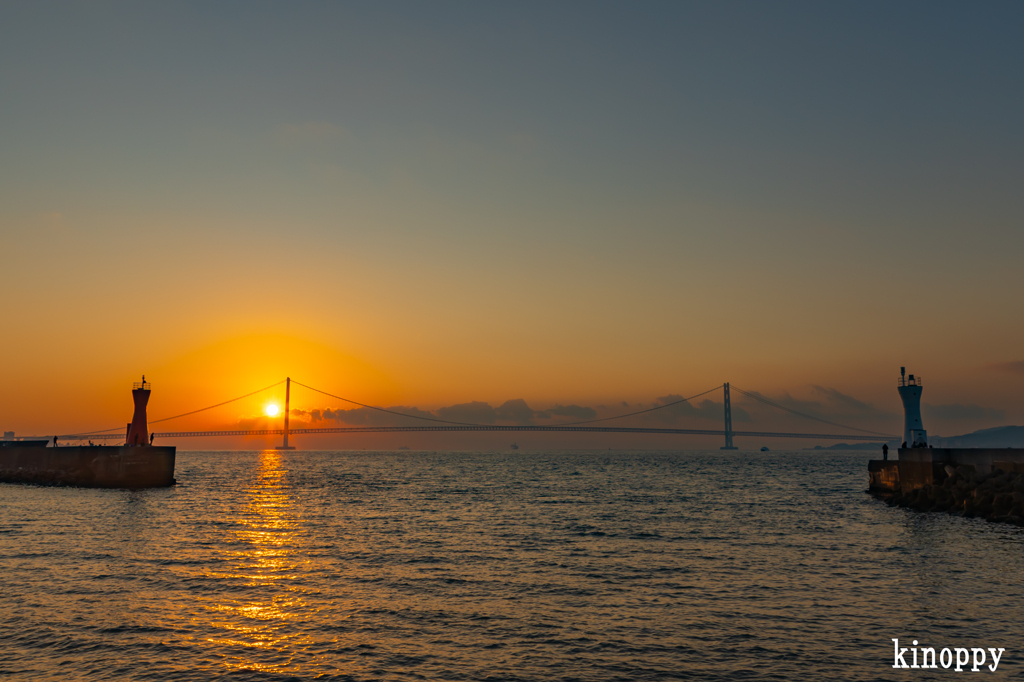 明石港 日の出 2