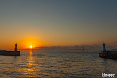 明石港 日の出 2