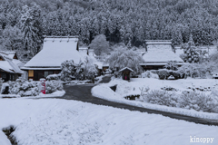かやぶきの里 雪景色 2