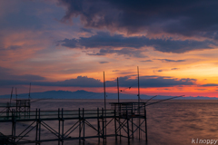 くもで網櫓と有明海夕景 5