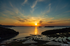 土谷棚田 夕景